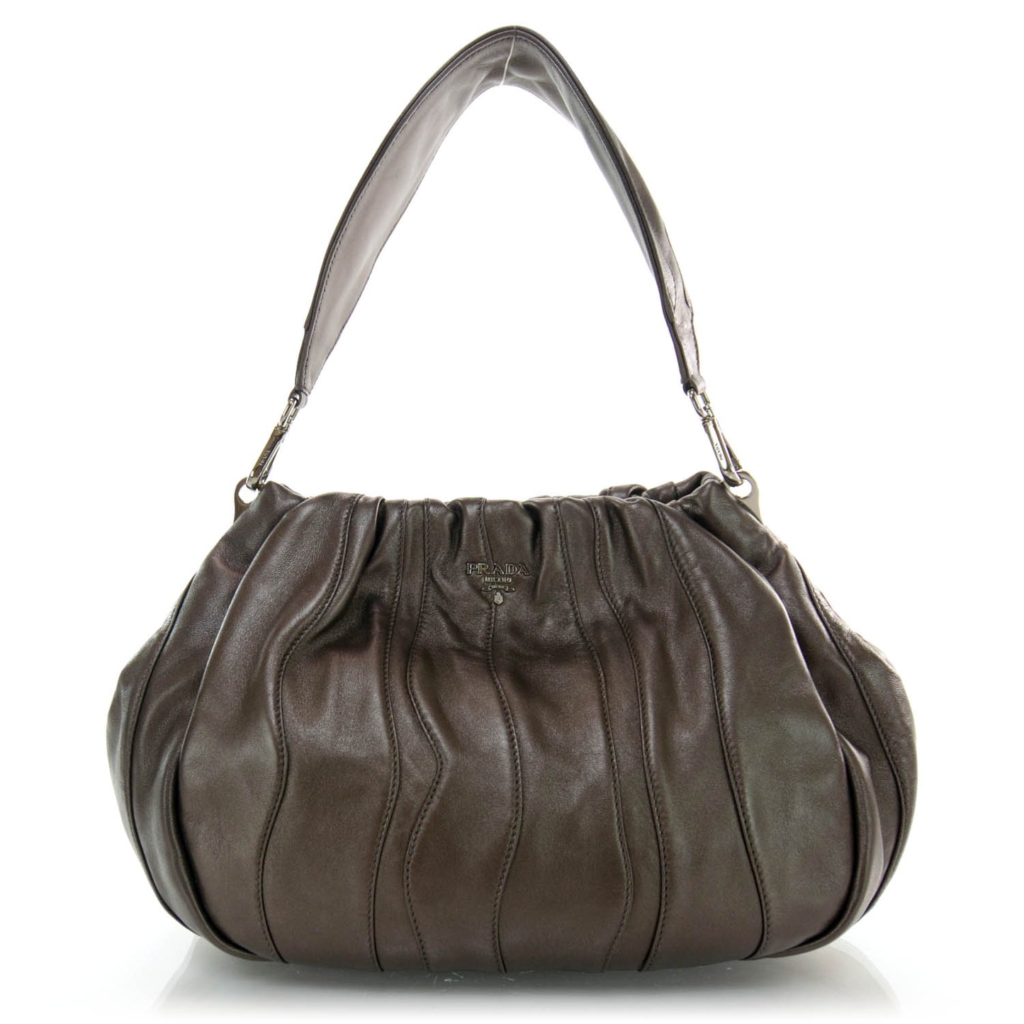 Nappa Mordore Stripes Shoulder Bag Graphite