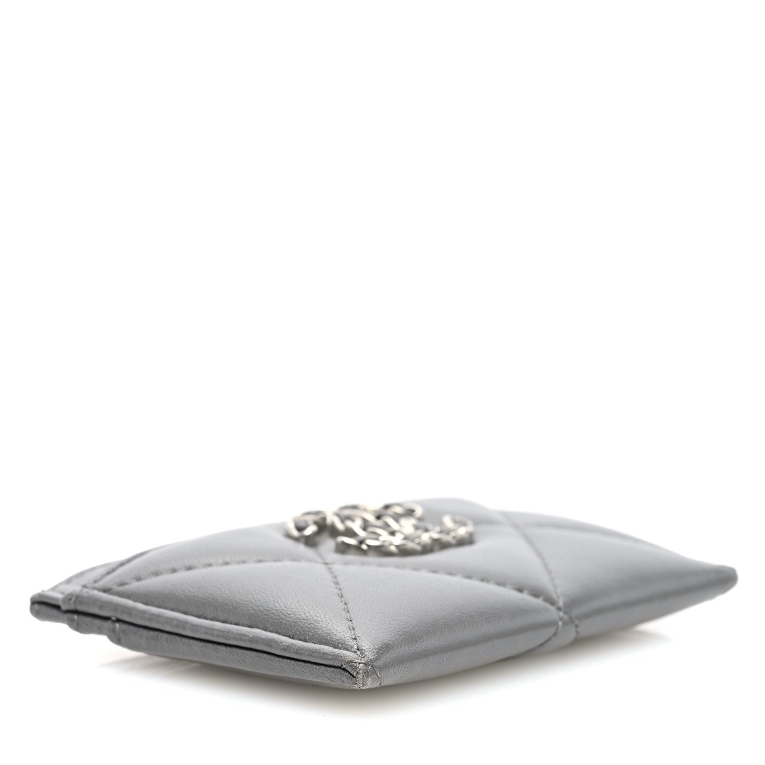 Chanel Lambskin Quilted Chanel 19 Card Holder Dark Grey 4 of 7