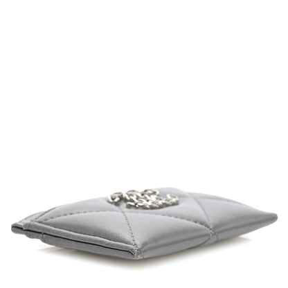 Chanel Lambskin Quilted Chanel 19 Card Holder Dark Grey 4 of 7