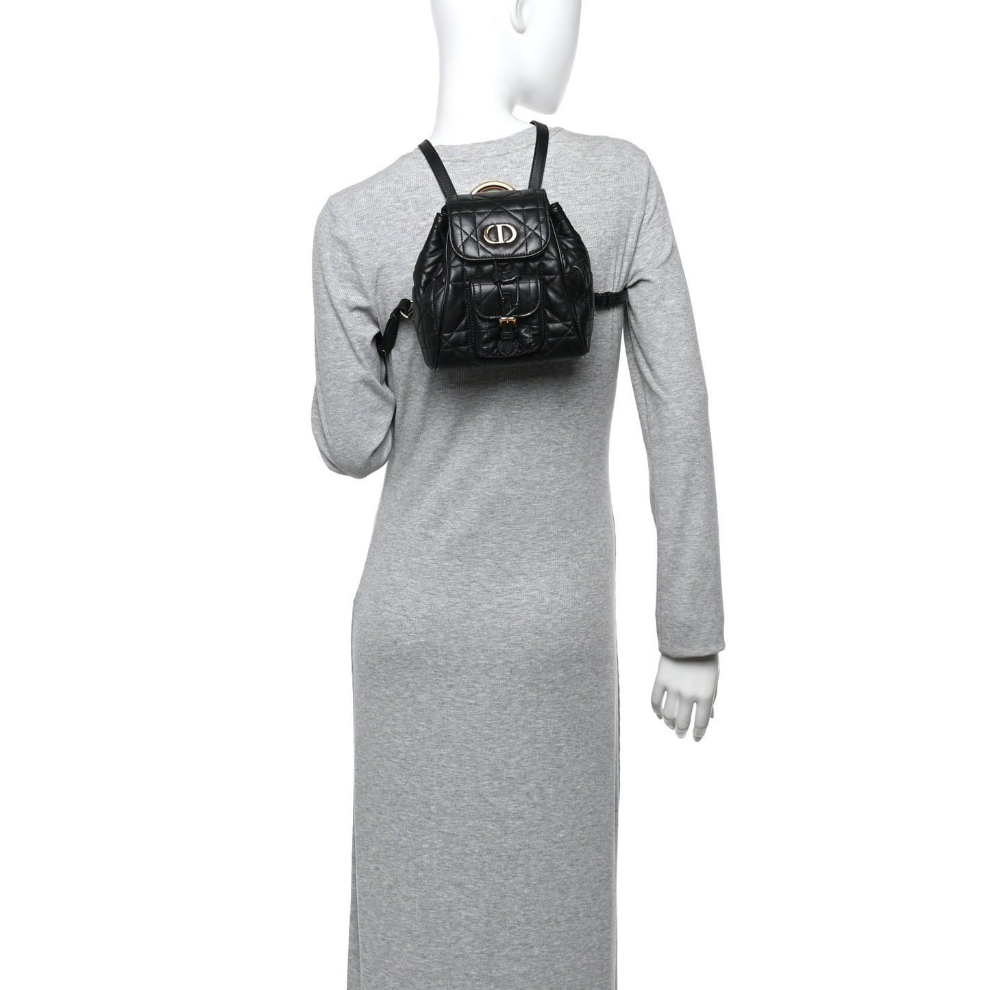 Lambskin Macrocannage Small Caro Backpack Black
