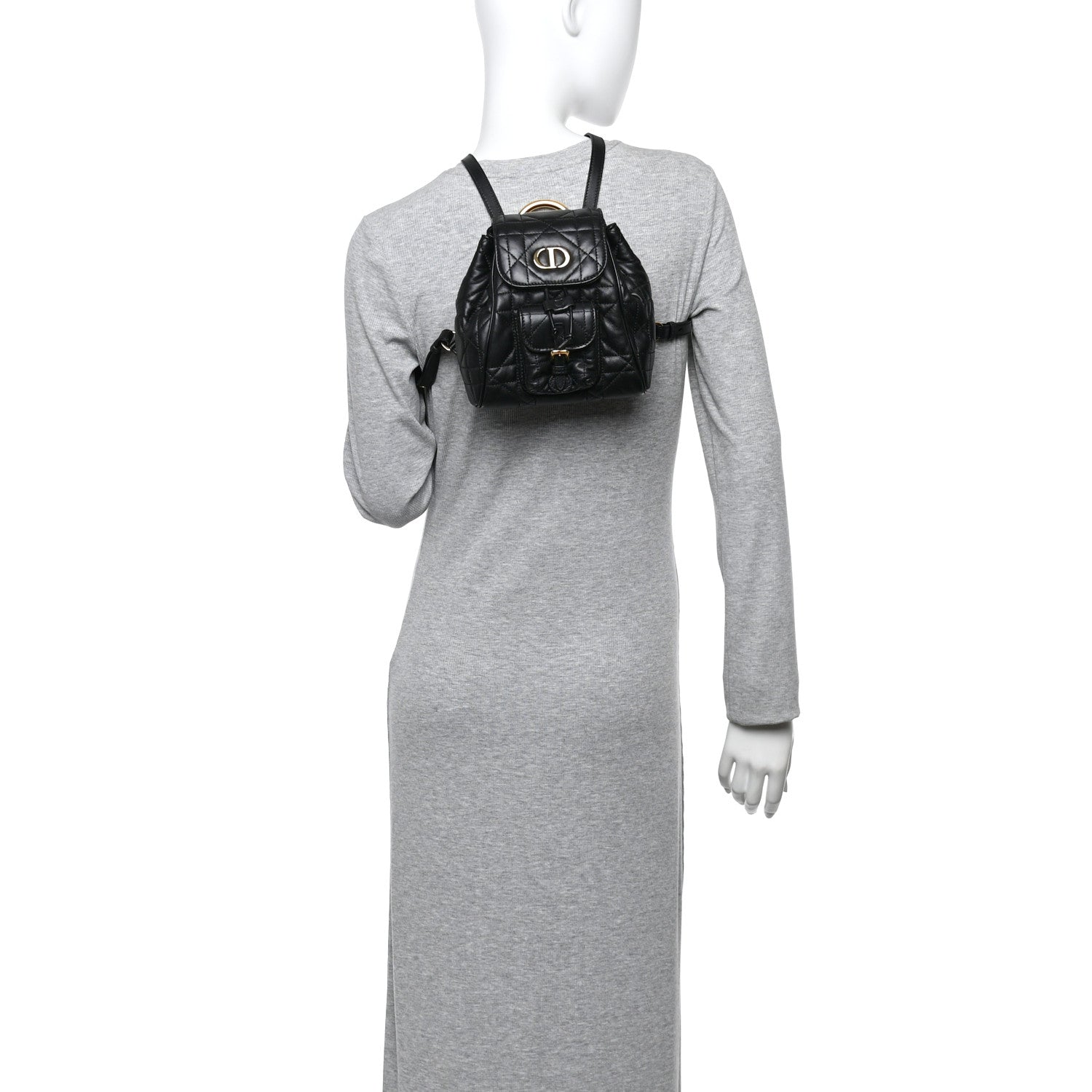 Christian Dior Lambskin Macrocannage Small Caro Backpack Black 2 of 11
