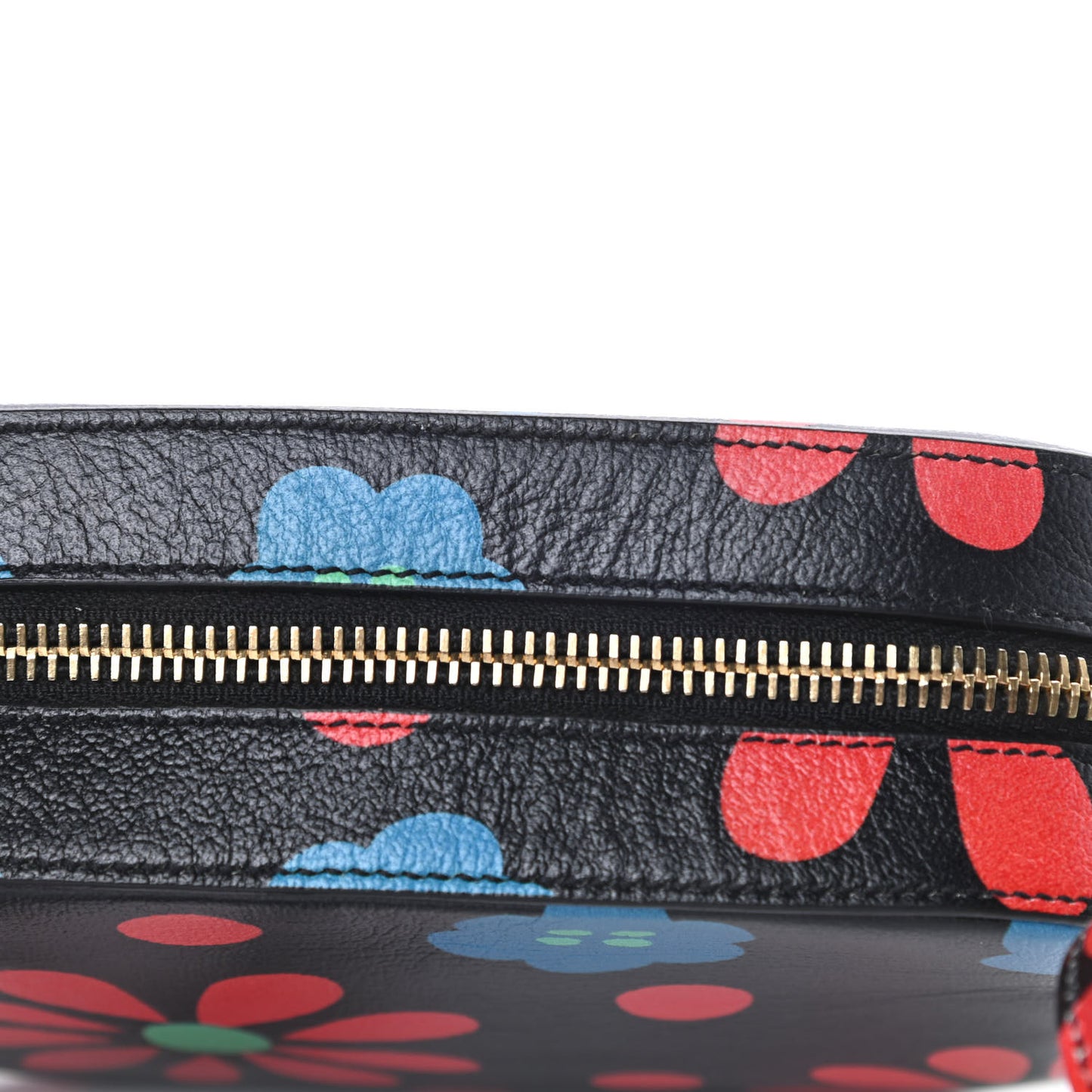 Calfskin Floral Print Small Classic Monogram Camera Bag Black