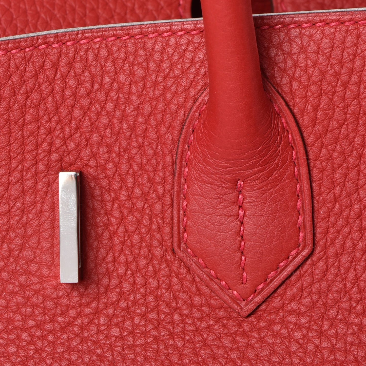 Taurillon Clemence Birkin 30 Rouge Garance