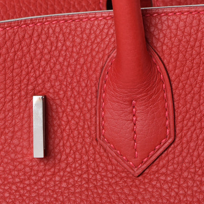 Hermes Taurillon Clemence Birkin 30 Rouge Garance 24 of 36