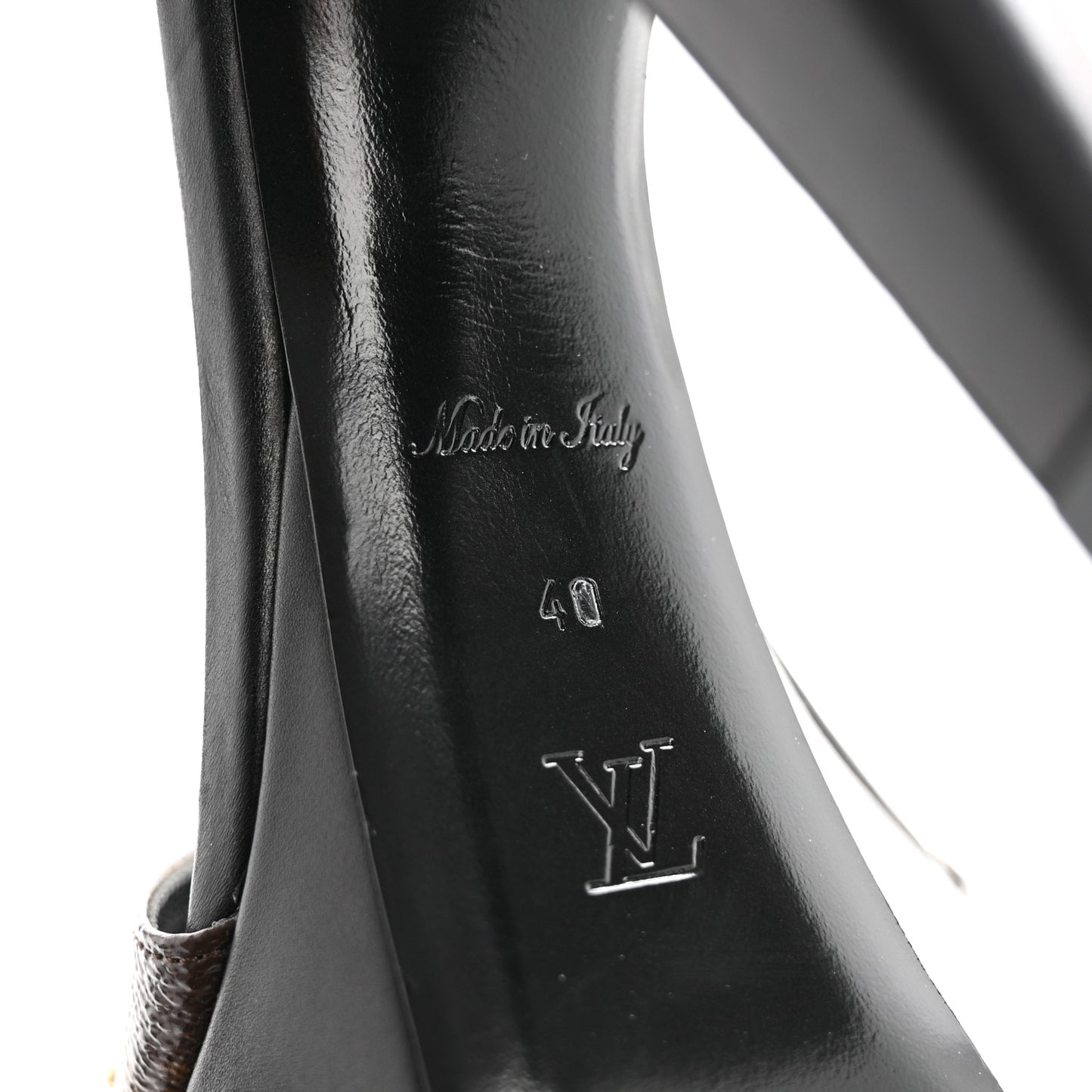 Patent Monogram Afterglow Platform Sandals 40 Black