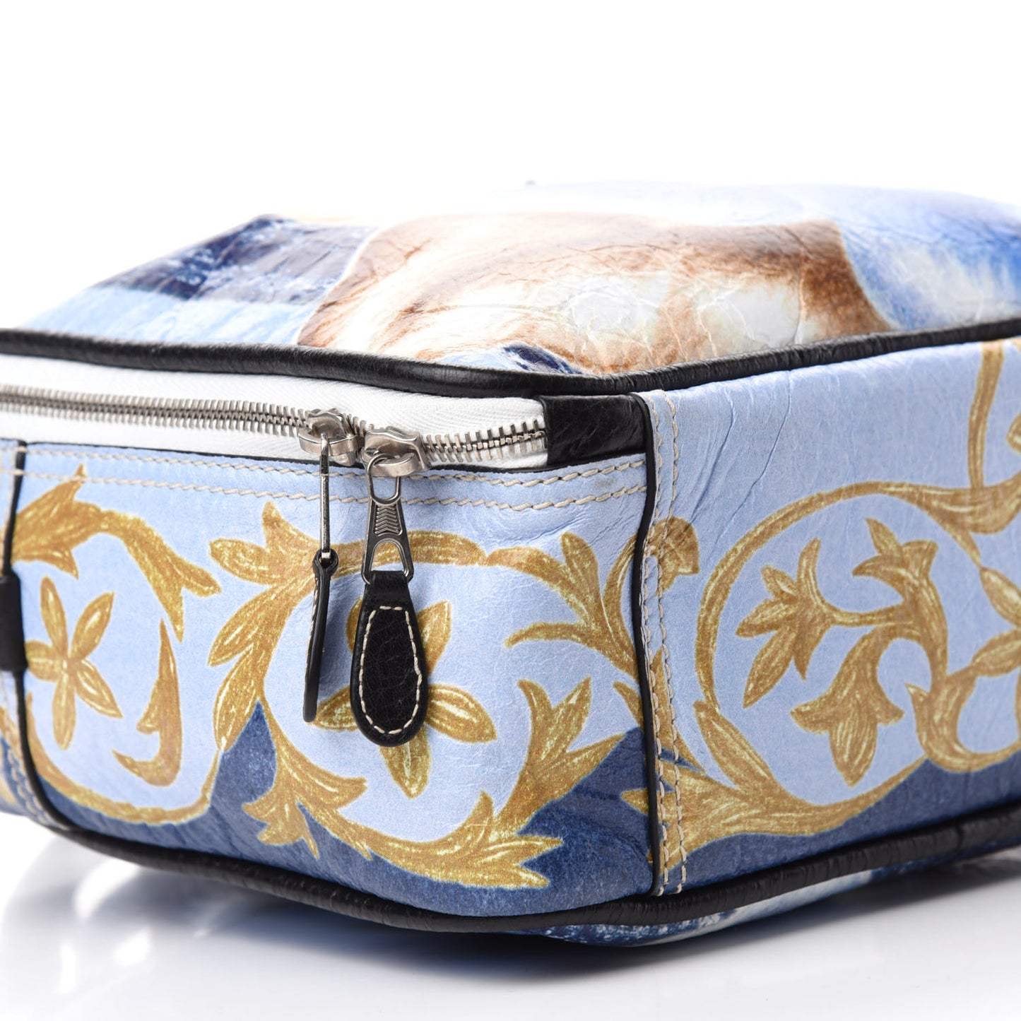 Agneau Floral Print Small Blanket Square Tote Bleu