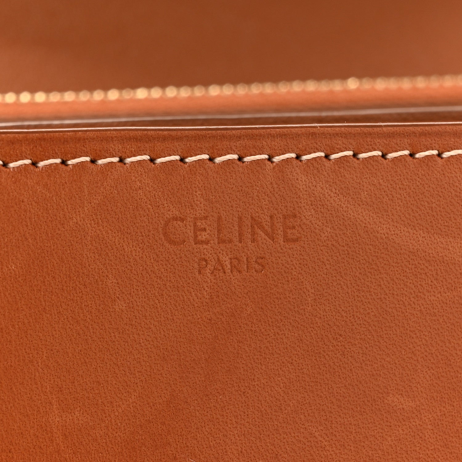 Celine Natural Calfskin Medium Classic Box Flap Bag Tan 8 of 13