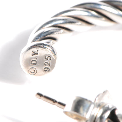 David Yurman Sterling Silver Darkened Silver Pave Diamond Cable Classics Hoop Earrings 4 of 5