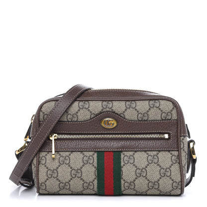 Gucci GG Supreme Monogram Web Mini Ophidia Shoulder Bag Brown 1 of 11