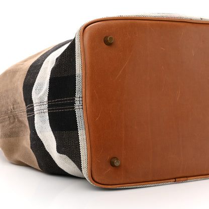 Burberry Canvas Mega Check Medium Ashby Hobo Saddle Brown 9 of 12
