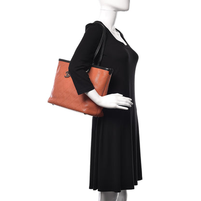Chanel Grained Calfskin Shopping Fever Tote Orange 2 of 11