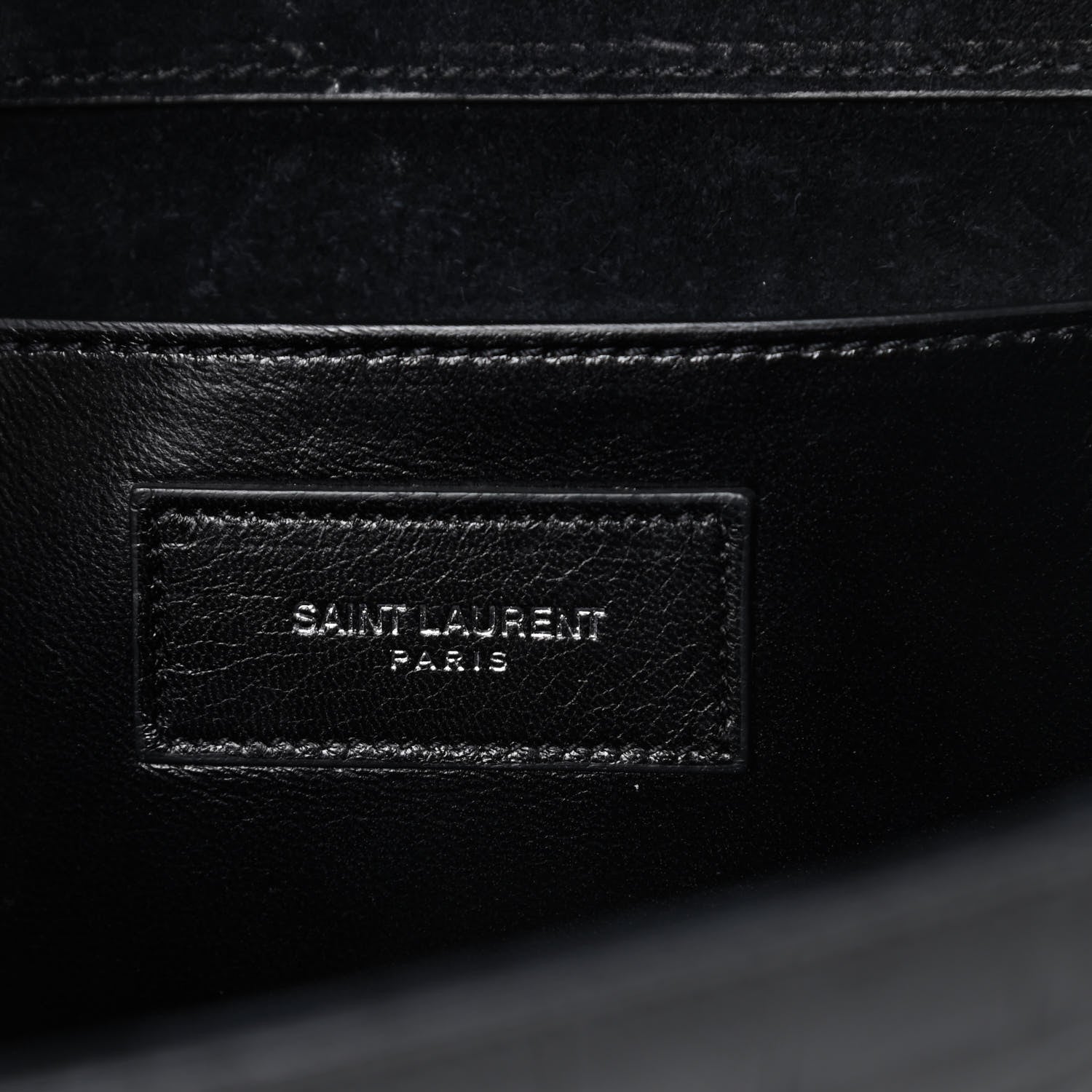 Saint Laurent Calfskin Crocodile Embossed Classic Monogram Cassandre Clutch Black 6 of 9