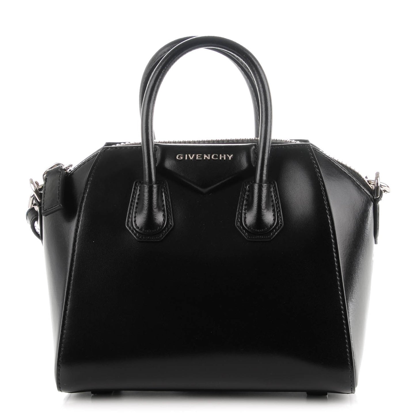 Shiny Lord Calfskin Mini Antigona Black