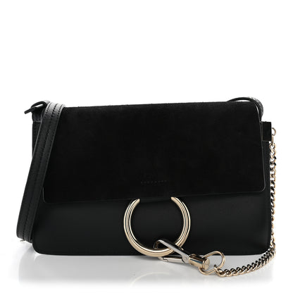 Chloe Suede Calfskin Small Faye Shoulder Bag Black 1 of 10