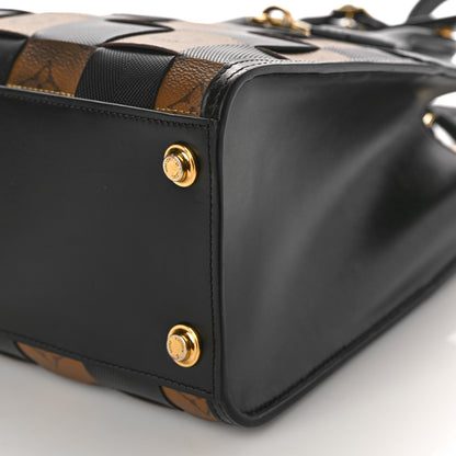 Louis Vuitton Calfskin Monogram Damier Tressage City Steamer PM Black 9 of 10
