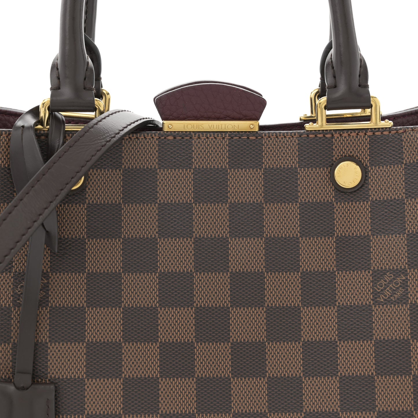 Damier Ebene Cuir Taurillon Brittany Bordeaux