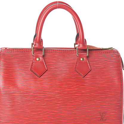 Louis Vuitton Epi Speedy 25 Castillan Red 8 of 11