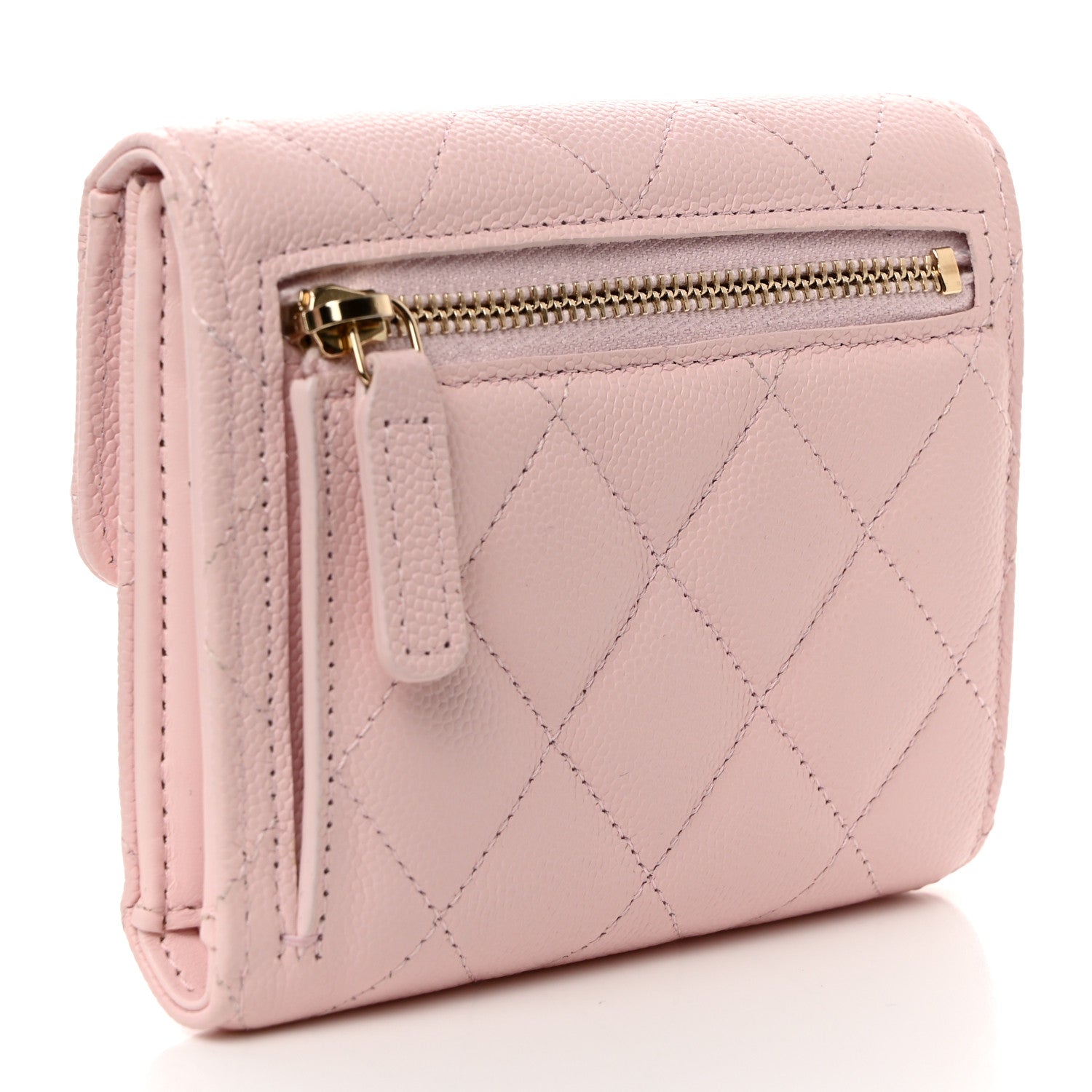 Chanel Caviar Quilted Compact Flap Wallet Light Pink 3 of 8