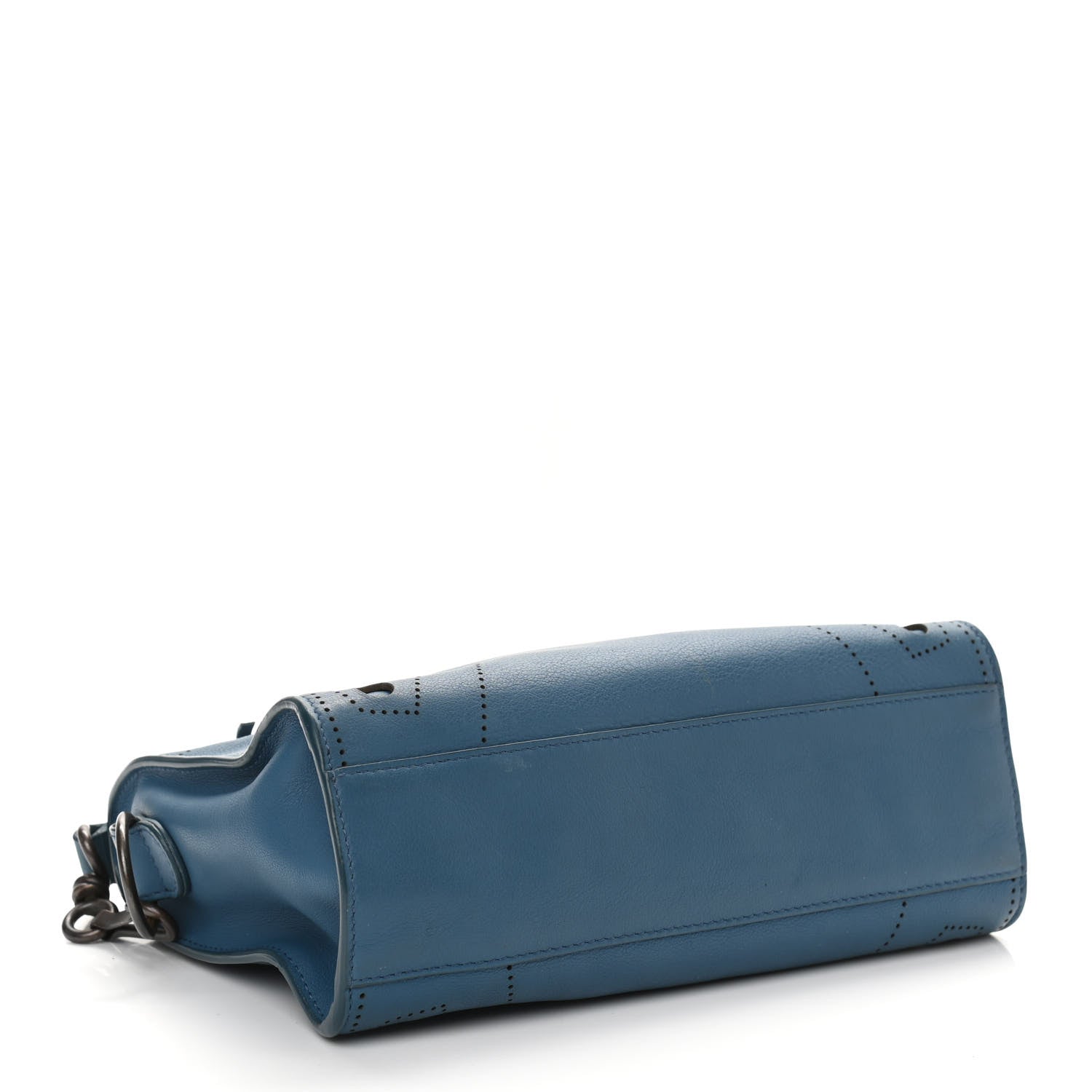 Balenciaga Veau Soyeux Perforated Blackout Hardware Mini City Bleu Canard 4 of 10