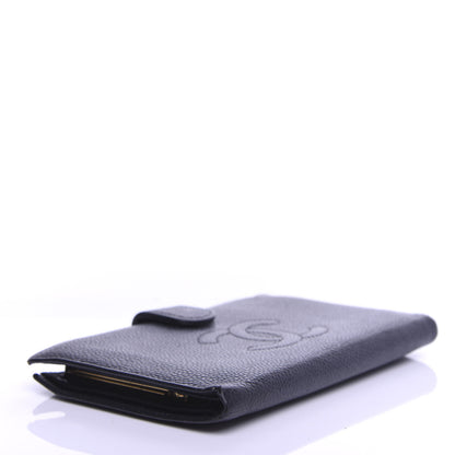 Chanel Caviar Timeless CC French Wallet Navy Blue 4 of 7