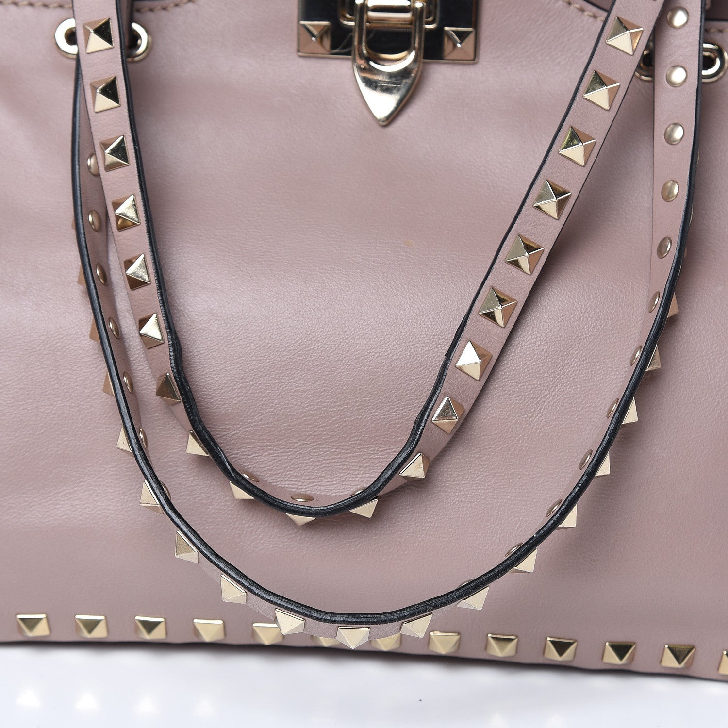 Valentino Garavani Vitello Small Rockstud Tote Poudre 11 of 14