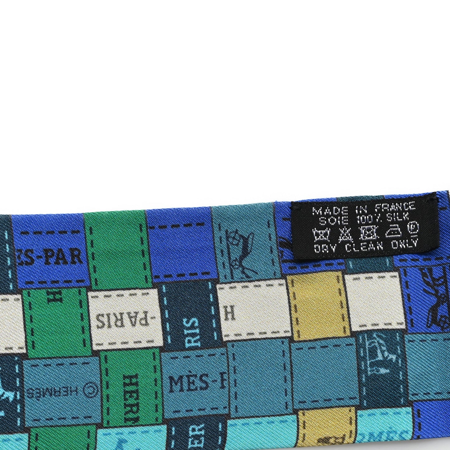 Silk Bolduc Au Carre Twilly Turquoise Bleu Klein Vert