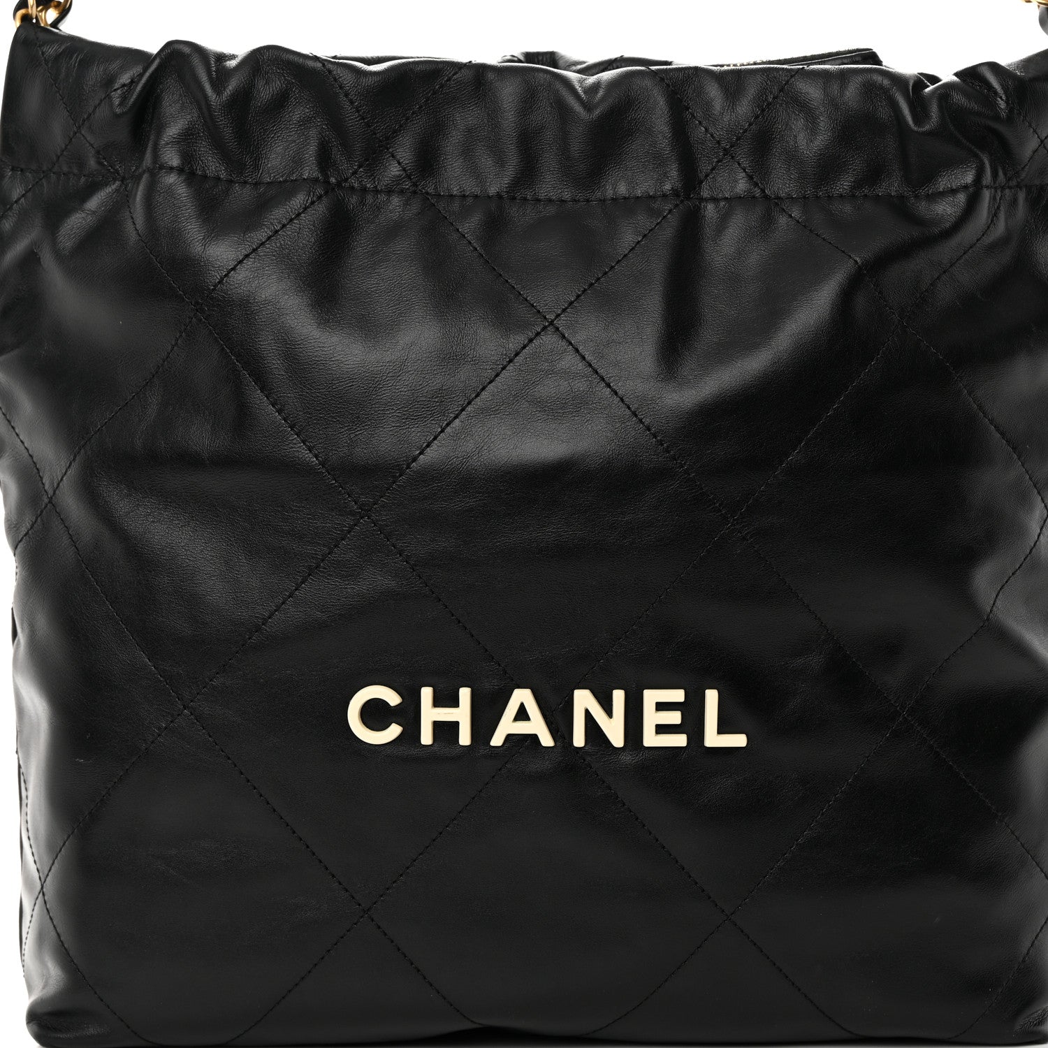 Chanel Calfskin Quilted Small Chanel 22 Black 9 of 11