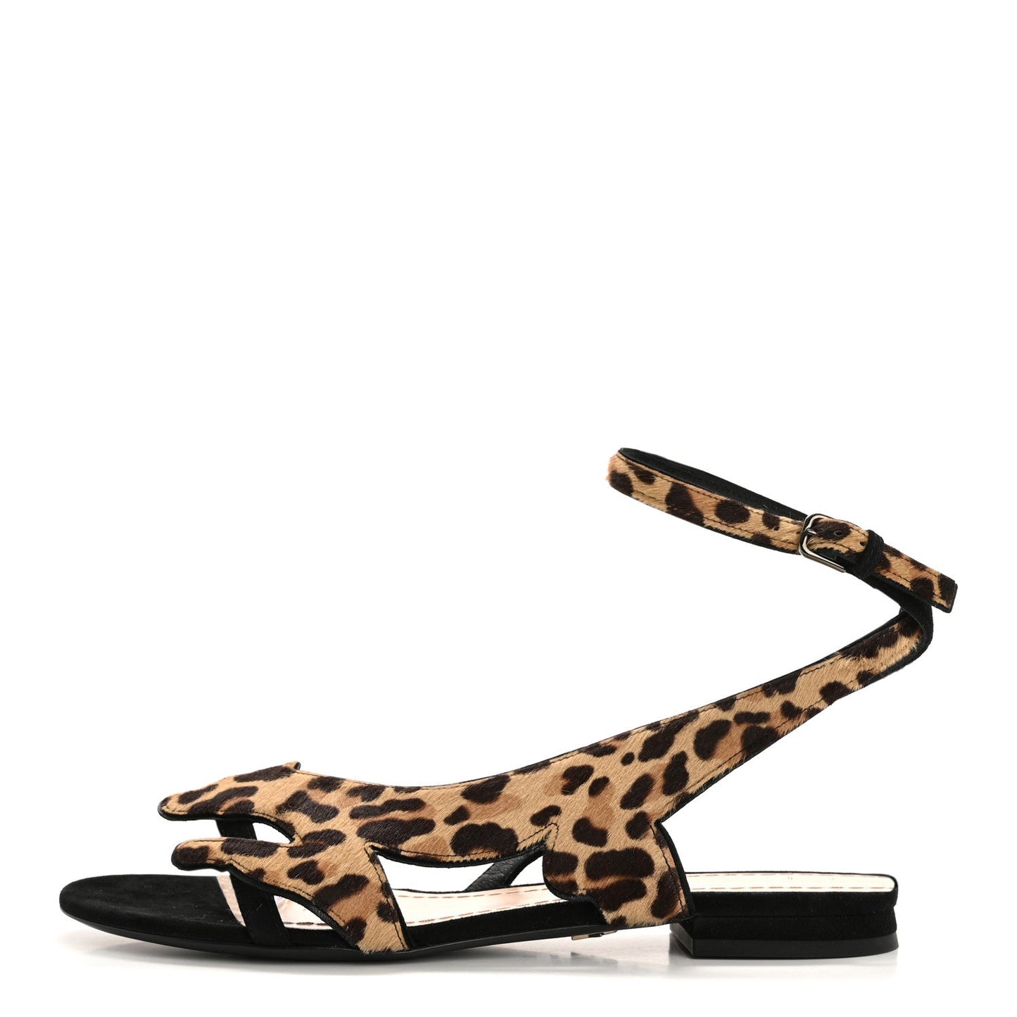 Pony Hair Panther Sandals 37 Brown Black