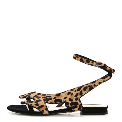 Christian Dior Pony Hair Panther Sandals 37 Brown Black 1 of 9