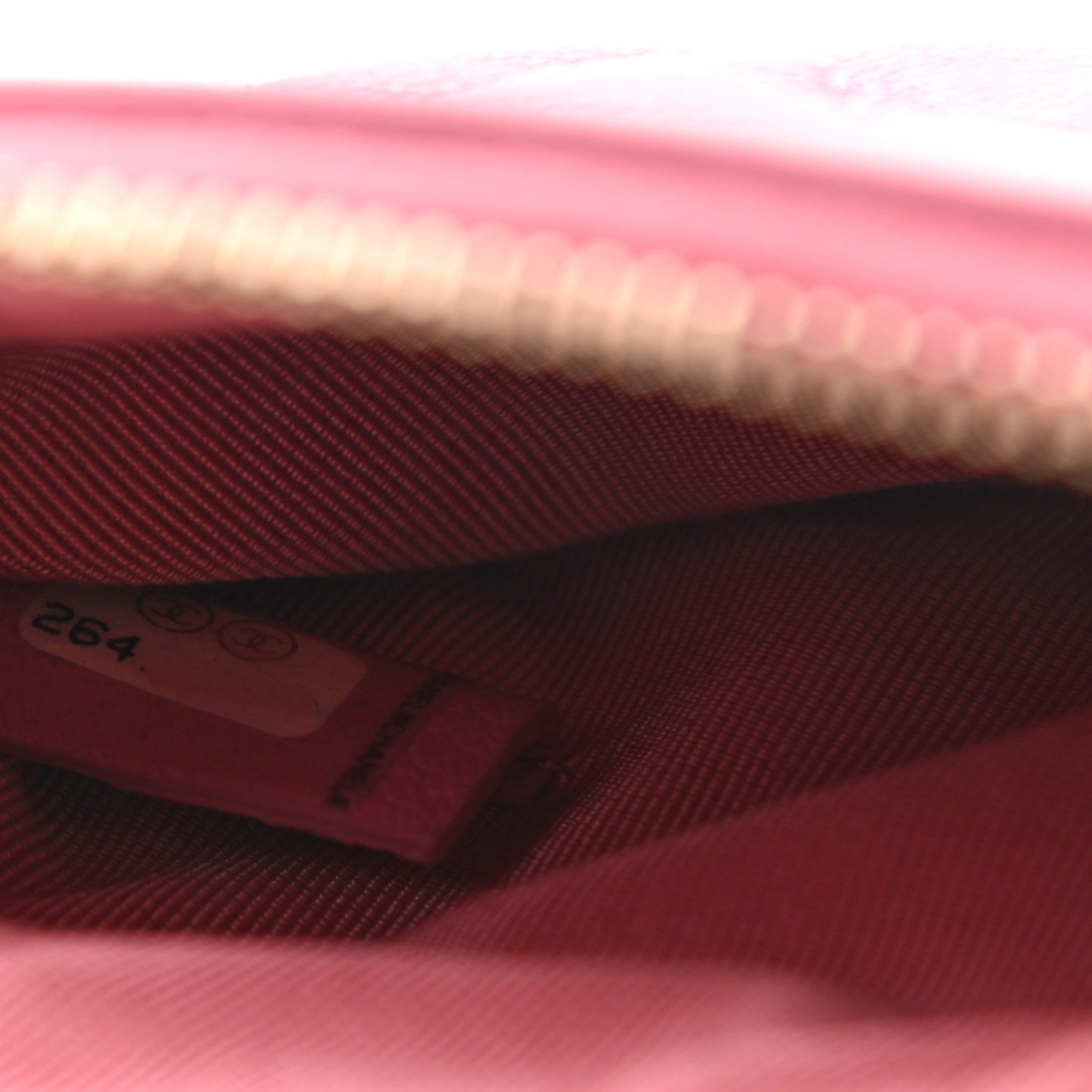 Sheepskin Quilted Small Vintage Mademoiselle Cosmetic Case Dark Pink