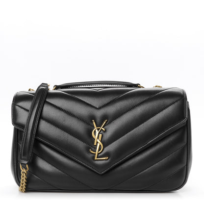 Saint Laurent Lambskin Chevron Quilted Medium Loulou Black 1 of 13