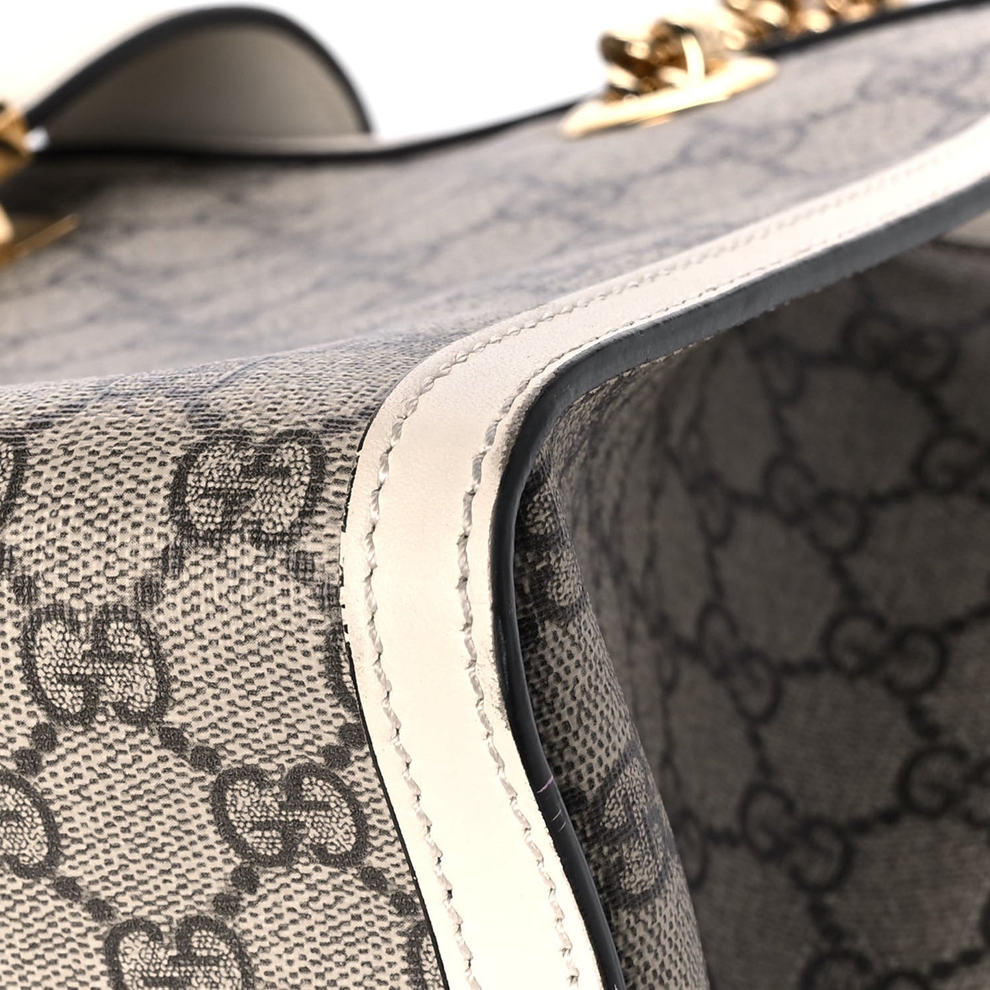 GG Supreme Monogram Medium Padlock Tote White