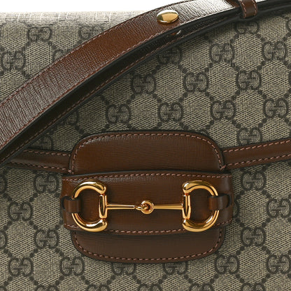 Gucci GG Supreme Monogram Horsebit 1955 Shoulder Bag Beige Brown Sugar 8 of 10