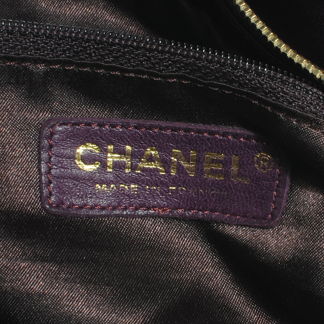 Distressed Lambskin Lady Braid Bowler Purple