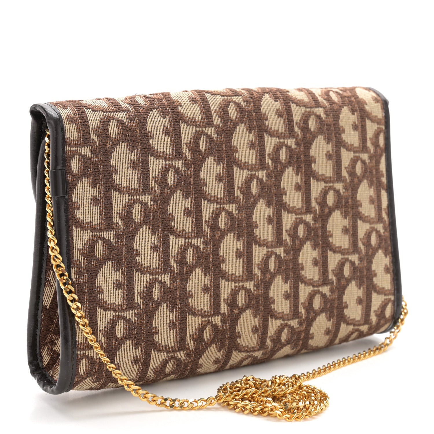 Christian Dior Monogram Oblique Chain Flap Brown 3 of 9