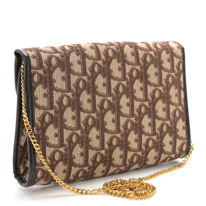 Christian Dior Monogram Oblique Chain Flap Brown 3 of 9