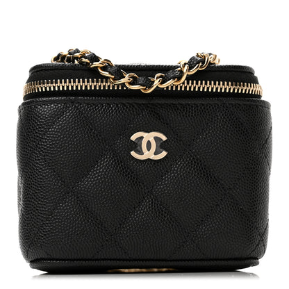 Chanel Caviar Quilted Mini Vanity Case With Chain Black 1 of 11