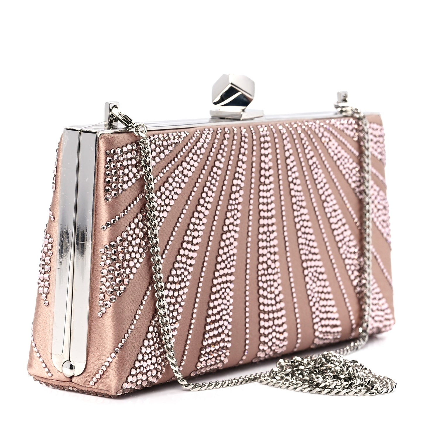 Crystal Satin Celeste Clutch Pink