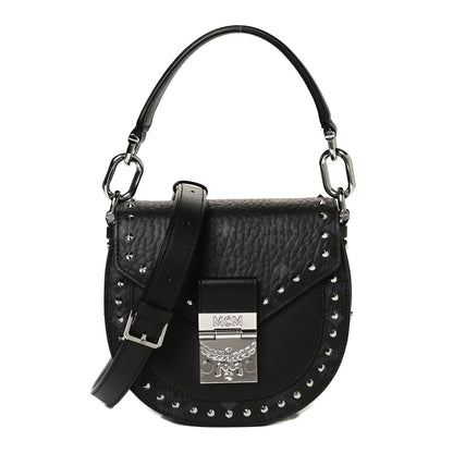 MCM Visetos Mini Patricia Studded Crossbody Bag Black 1 of 10