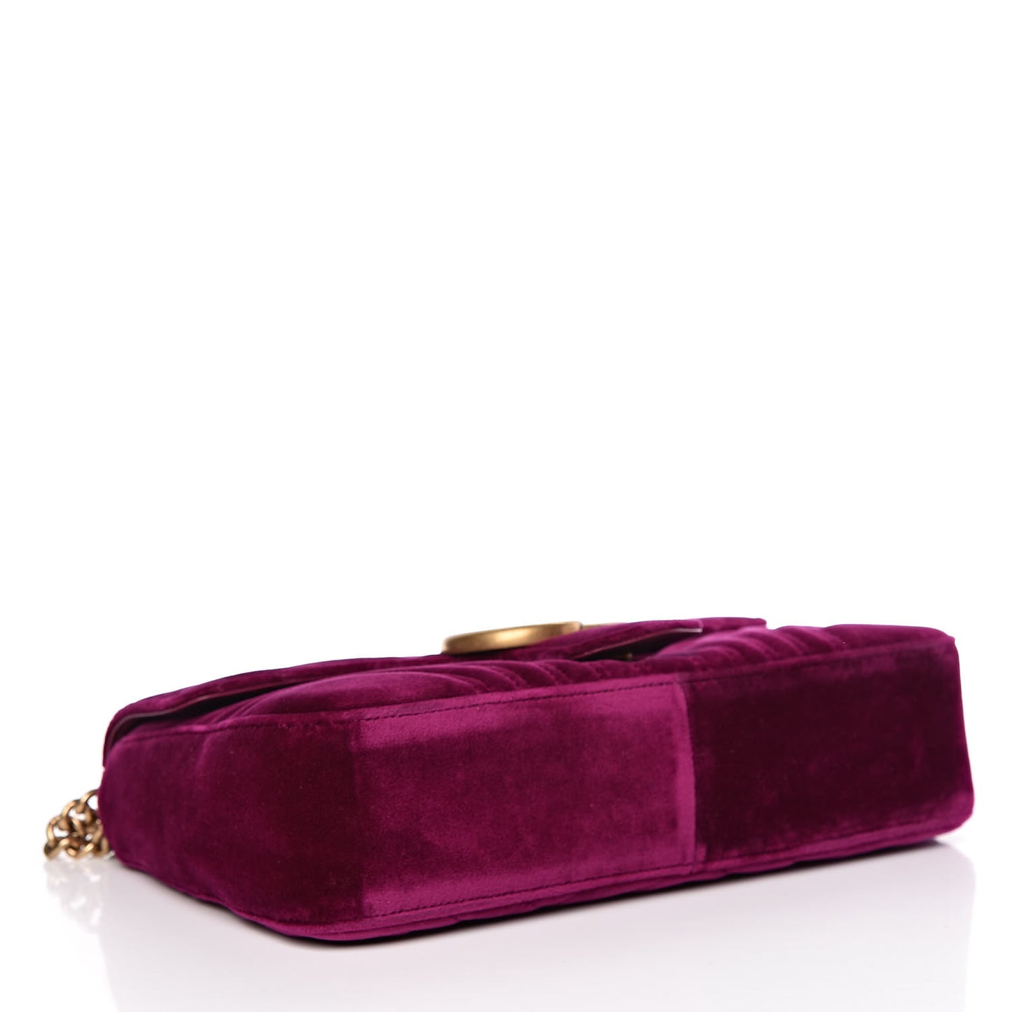 Velvet Matelasse Medium GG Marmont Shoulder Bag Fuchsia Violet Cyclamen