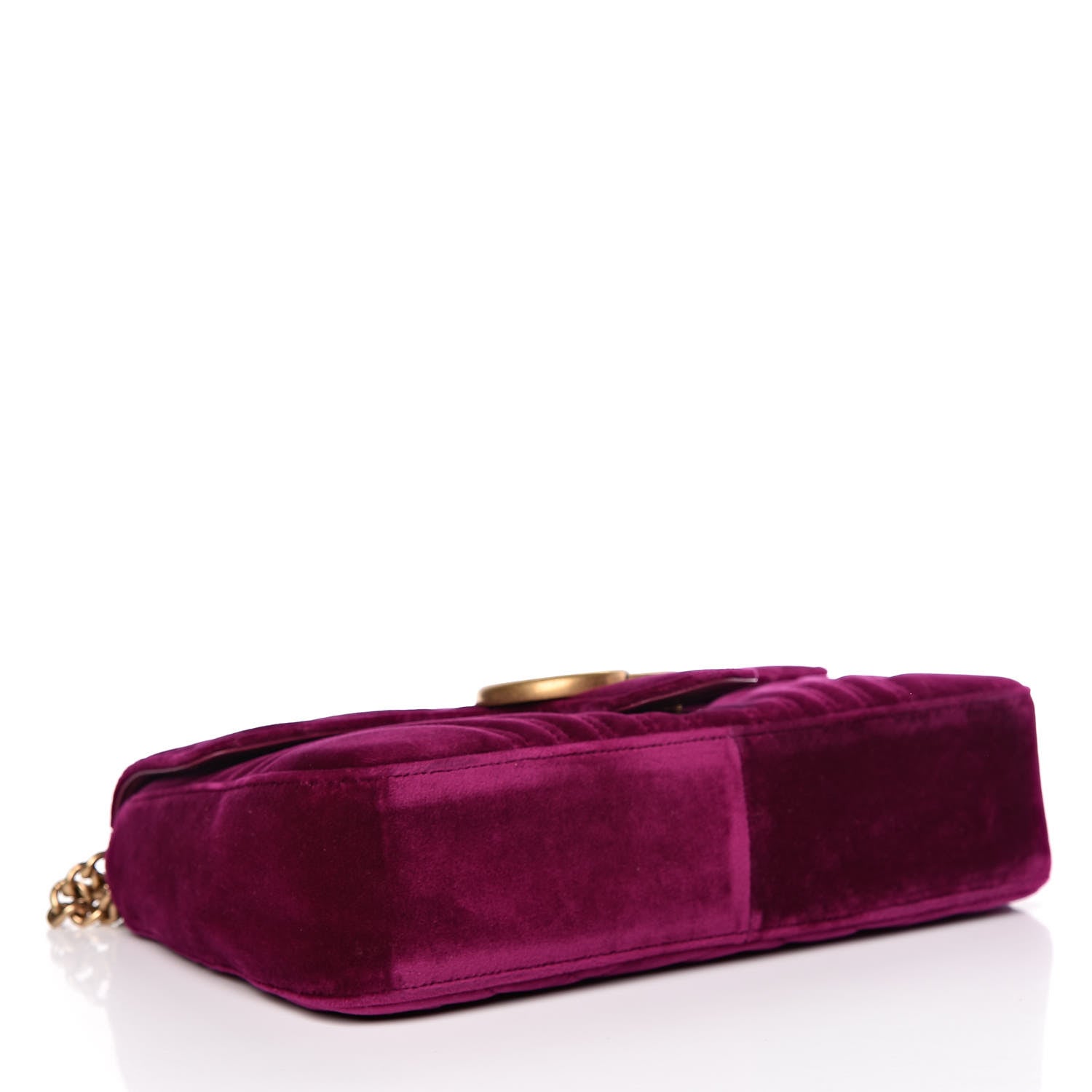 Gucci Velvet Matelasse Medium GG Marmont Shoulder Bag Fuchsia Violet Cyclamen 4 of 13