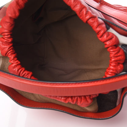 Burberry Grainy Calf Bucket Shoulder Bag Red 6 of 10