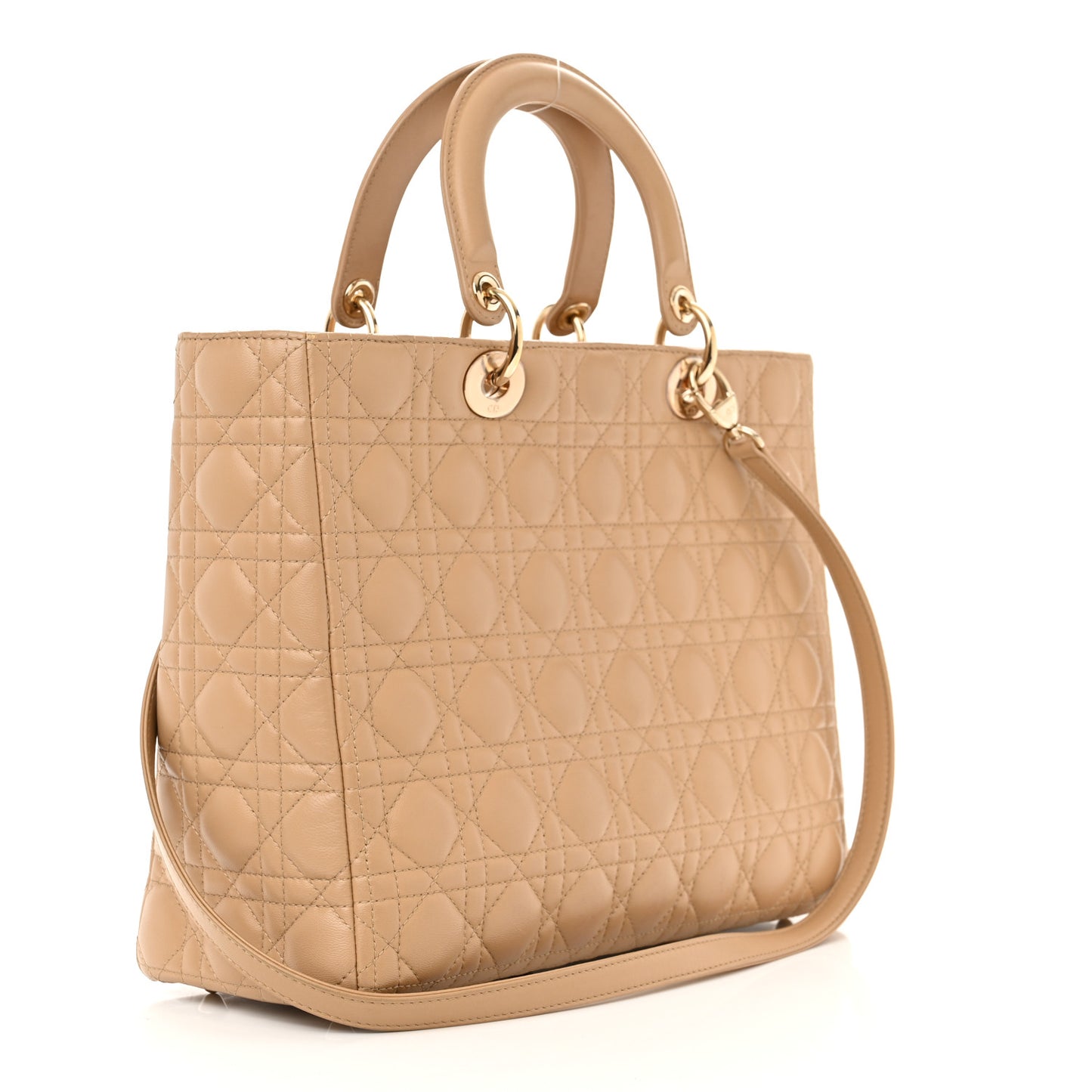 Lambskin Cannage Large Lady Dior Beige