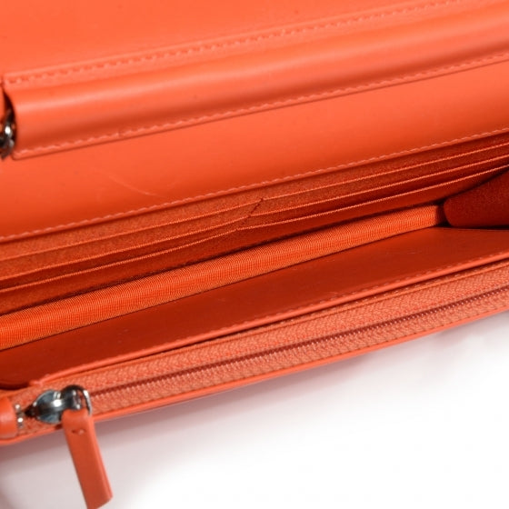 Patent Caviar Timeless Wallet On Chain WOC Orange