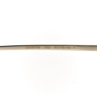 Gucci Metal Horsebit Square Sunglasses GG0879S Gold 6 of 7