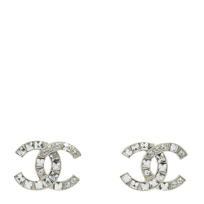 Chanel Baguette Crystal CC Earrings Silver 1 of 5