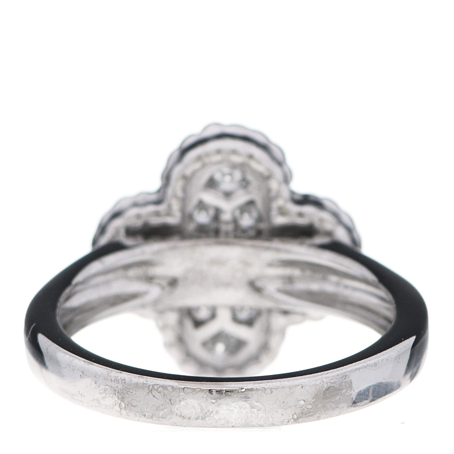 Van Cleef & Arpels 18K White Gold Diamond Vintage Alhambra Ring 52 6 4 of 9