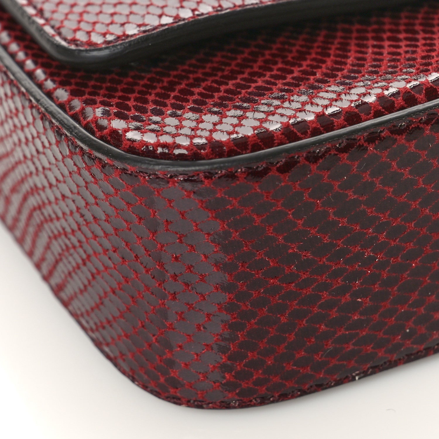 Jimmy Choo Calfskin Lizard Embossed Crystal Cheri Satchel Bordeaux 7 of 8