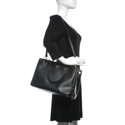Prada Saffiano Medium Galleria Double Zip Tote Black 1 of 7