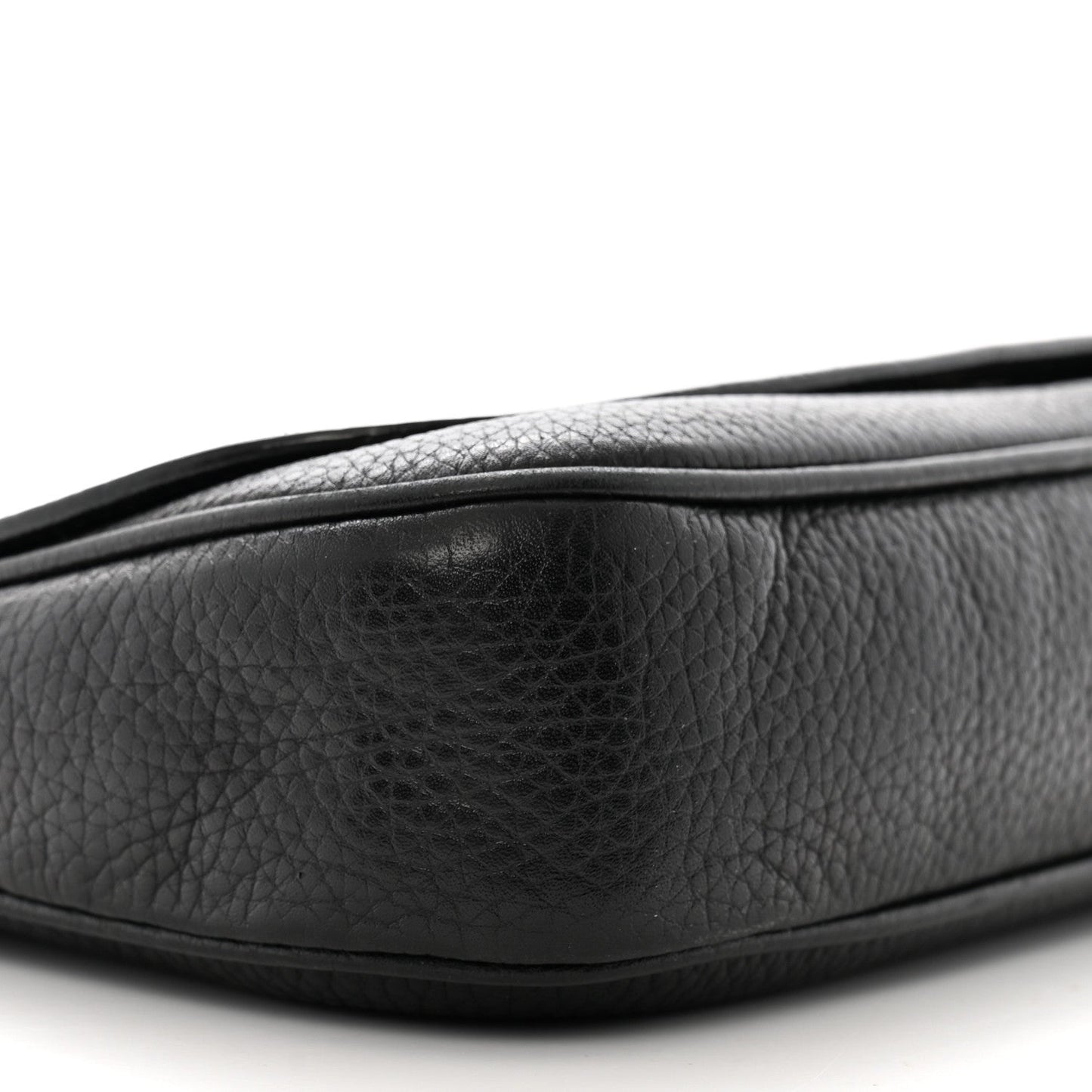 Pebbled Calfskin Medium Soho Flap Crossbody Black